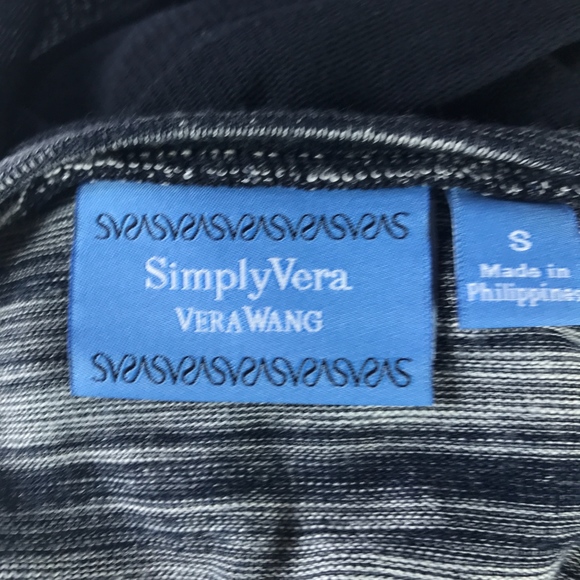 Small Simply Vera Wang Shirt - Blue Sheer Sleeve - Picture 7 of 8